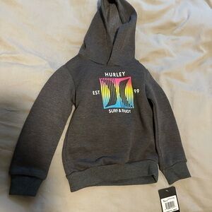 Hurley Kids Charcoal Hoodie with Rainbow Graphic
